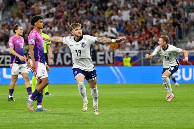 Bratislava, Narodny futbalovy stadion - Tehelne Pole, 28.06.25, SVK, Herren, UEFA U21, U 21 Europameisterschaft, Finale, England-Deutschland Bild: Harvey ELLIOTT (England) jubelt nach seinem Tor zum 1:0 UEFA regulations prohibit any use of photographs as image sequences and or quasi-video. Bratislava Slowakei