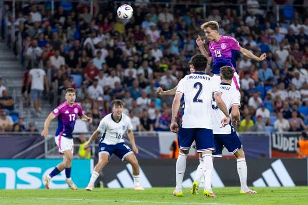 UEFA U21, U 21 Europameisterschaft, Finale: England - Deutschland; 28.06.2025 Nelson Weiper (Deutschland, 19) erzielt das Tor zum 1:2 bei der UEFA U21-Europameisterschaft im Finalspiel England - Deutschland, am 28.06.2025, National Football Stadium, Bratislava, Slowakei Copyright: xBEAUTIFULxSPORTS Meuselx