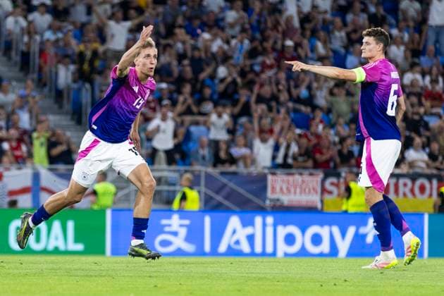 UEFA U21, U 21 Europameisterschaft, Finale: England - Deutschland; 28.06.2025 Nelson Weiper (Deutschland, 19) jubelt nach seinem Tor bei der UEFA U21-Europameisterschaft im Finalspiel England - Deutschland, am 28.06.2025, National Football Stadium, Bratislava, Slowakei Copyright: xBEAUTIFULxSPORTS Meuselx