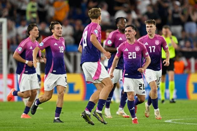 Bratislava, Narodny futbalovy stadion - Tehelne Pole, 28.06.25, SVK, Herren, UEFA U21, U 21 Europameisterschaft, Finale, England-Deutschland Bild: Nelson WEIPER (Deutschland) jubelt nach seinem Tor zum 2:1 UEFA regulations prohibit any use of photographs as image sequences and or quasi-video. Bratislava Slowakei