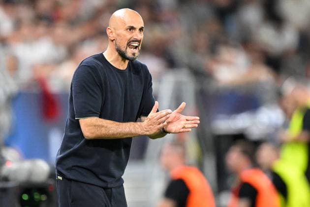 Bratislava, Narodny futbalovy stadion - Tehelne Pole, 28.06.25, SVK, Herren, UEFA U21, U 21 Europameisterschaft, Finale, England-Deutschland Bild: Trainer Antonio DI SALVO (Deutschland) UEFA regulations prohibit any use of photographs as image sequences and or quasi-video. Bratislava Slowakei