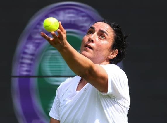 Wimbledon Championships 2025 AELTC, Saturday Practice, London, UK - 28 06 2025 Ons Jabour (TUN) Practices at Wimbledon ahead of the 2025 Championships London Wimbledon London GBR, UK NEWSPAPERS OUT Copyright: xMarkxGreenwoodx