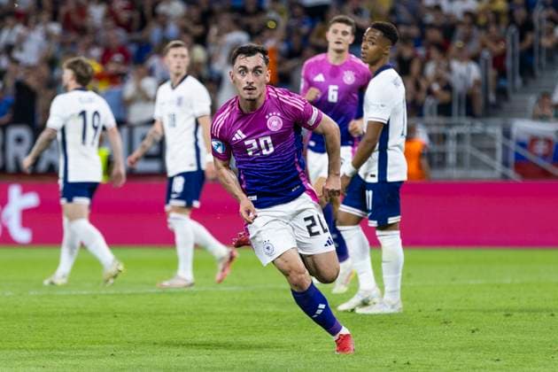 UEFA U21, U 21 Europameisterschaft, Finale: England - Deutschland; 28.06.2025 Paul Nebel (Deutschland, 20) jubelt nach seinem Tor bei der UEFA U21-Europameisterschaft im Finalspiel England - Deutschland, am 28.06.2025, National Football Stadium, Bratislava, Slowakei Copyright: xBEAUTIFULxSPORTS Meuselx