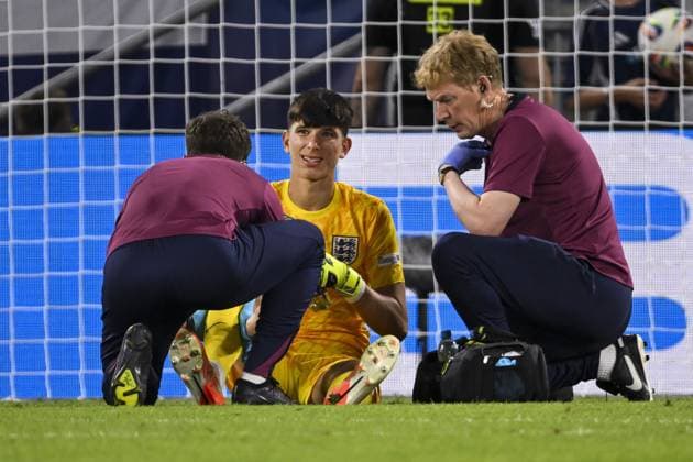 BRATISLAVA - England U21, U 21 goalkeeper James Beadle (c) at the National Football Stadium during the Under-21 European Championship, EM, Europameisterschaft final between Young England and Young Germany. ANP Hollandse Hoogte UEFA European Under-21 Championship 2025 Final 2024 25 xVIxANPxSportx xGerritxvanxKeulenxIVx 530652164 originalFilename: 530652164.jpg