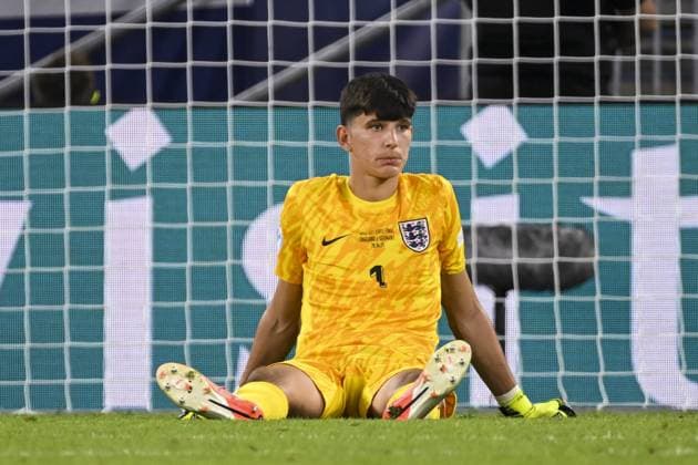BRATISLAVA - England U21, U 21 goalkeeper James Beadle (c) at the National Football Stadium during the Under-21 European Championship, EM, Europameisterschaft final between Young England and Young Germany. ANP Hollandse Hoogte UEFA European Under-21 Championship 2025 Final 2024 25 xVIxANPxSportx xGerritxvanxKeulenxIVx 530652179 originalFilename: 530652179.jpg