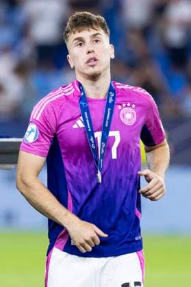 UEFA U21, U 21 Europameisterschaft, Finale: England - Deutschland; 28.06.2025 Brajan Gruda (Deutschland, 17) bei der UEFA U21-Europameisterschaft im Finalspiel England - Deutschland, am 28.06.2025, National Football Stadium, Bratislava, Slowakei Copyright: xBEAUTIFULxSPORTS Meuselx