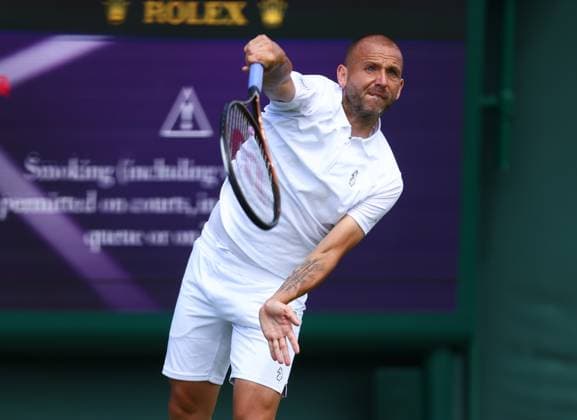 Wimbledon Championships 2025 AELTC, Saturday Practice, London, UK - 28 06 2025 Dan Evans (GBR) Practices at Wimbledon ahead of the 2025 Championships London Wimbledon London GBR, UK NEWSPAPERS OUT Copyright: xMarkxGreenwoodx