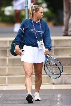 Wimbledon Championships 2025 AELTC, Saturday Practice, London, UK - 28 06 2025 Yulia Putintseva (KAZ) Practices at Wimbledon ahead of the 2025 Championships London Wimbledon London GBR, UK NEWSPAPERS OUT Copyright: xMarkxGreenwoodx