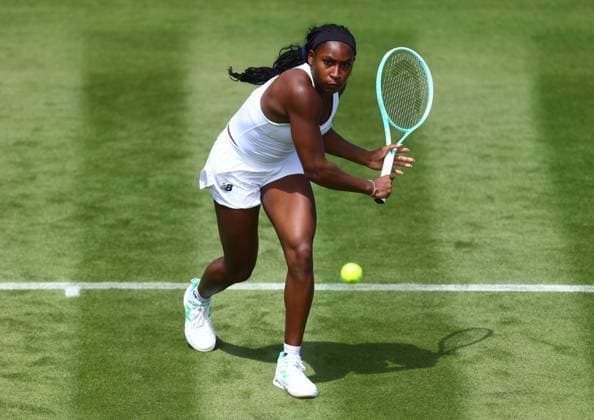 Wimbledon Championships 2025 AELTC, Saturday Practice, London, UK - 28 06 2025 Coco Gauff (USA) Practices at Wimbledon ahead of the 2025 Championships London Wimbledon London GBR, UK NEWSPAPERS OUT Copyright: xMarkxGreenwoodx