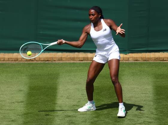 Wimbledon Championships 2025 AELTC, Saturday Practice, London, UK - 28 06 2025 Coco Gauff (USA) Practices at Wimbledon ahead of the 2025 Championships London Wimbledon London GBR, UK NEWSPAPERS OUT Copyright: xMarkxGreenwoodx