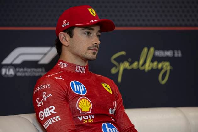 F1 Grand Prix of Austria - Qualifying Charles Leclerc of Monte-Carlo and Scuderia Ferrari driver participates in the post-qualifying interview at the Formula 1 MSC Cruises Austrian Grand Prix in Spielberg, Austria, on June 28, 2025. Spielberg Austria  Copyright: xRobertxSzaniszlox originalFilename:szaniszlo-notitle250628_npbam.jpg