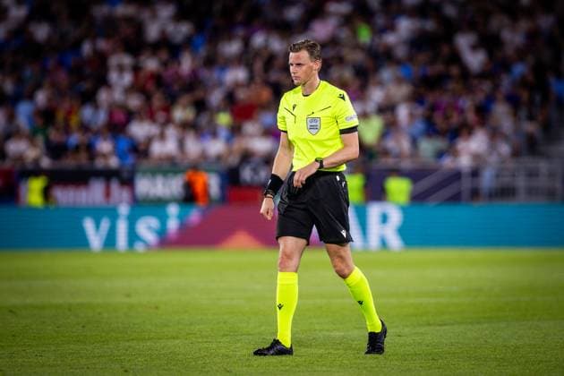ENGLAND U21, U 21 - GERMANY U21 FINAL Referee Sander van der Eijk during the UEFA European Under-21 Championship 2025 Final football match between England U21 and Germany U21. National Football Stadium (Tehelene Pole), Bratislava, Slovakia, June 28, 2025. Photo by Branislav Racko Copyright: xx 080A0810