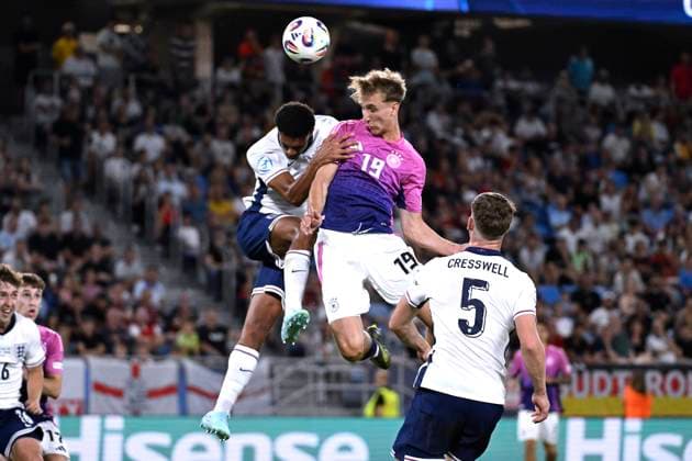 WEIPER Nelson Team Deutschland UEFA U21, U 21 EURO 2025 in der Slowakei Finale England - Deutschland 3 : 2 am 28.06.2025 in Bratislava *** WEIPER Nelson Team Germany UEFA U21 EURO 2025 in Slovakia Final England Germany 3 2 on 28 06 2025 in Bratislava Copyright: xLacixPerenyix