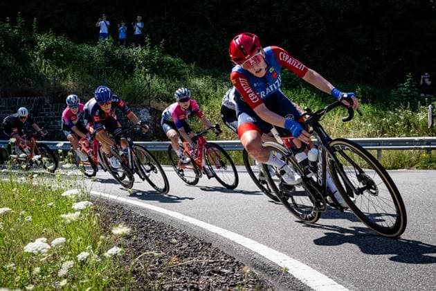 BRAUßE Franziska: National Championships Road cycling, Rad, Radsport, Strasse 2025 - RR BRAUßE Franziska ( GER ) CERATIZIT - PRO CYCLING TEAM ( CTC ) - GER Querformat - quer - horizontal - Landscape - Event Veranstaltung: National Championships - Road Cycling - Category Kategorie: Cycling - Road Cycling - Elite Women - Location Ort: Europe Germany - Rheinland Pfalz - Start: Linden - Finish - Linden ( Rheinland Pfalz ) - Discipline: Road Race ( RR ) - National Championships - Distance: 118.8 km - Date Datum: 28.06.2025 Saturday -