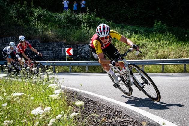 KOPPENBURG Clara: National Championships Road cycling, Rad, Radsport, Strasse 2025 - RR KOPPENBURG Clara ( GER ) COFIDIS WOMEN TEAM ( CWT ) - FRA Querformat - quer - horizontal - Landscape - Event Veranstaltung: National Championships - Road Cycling - Category Kategorie: Cycling - Road Cycling - Elite Women - Location Ort: Europe Germany - Rheinland Pfalz - Start: Linden - Finish - Linden ( Rheinland Pfalz ) - Discipline: Road Race ( RR ) - National Championships - Distance: 118.8 km - Date Datum: 28.06.2025 Saturday -