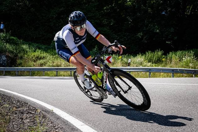 KRÖGER Mieke: National Championships Road cycling, Rad, Radsport, Strasse 2025 - RR KRÖGER Mieke ( GER ) RV Teutoburg Brackwede e.V. Querformat - quer - horizontal - Landscape - Event Veranstaltung: National Championships - Road Cycling - Category Kategorie: Cycling - Road Cycling - Elite Women - Location Ort: Europe Germany - Rheinland Pfalz - Start: Linden - Finish - Linden ( Rheinland Pfalz ) - Discipline: Road Race ( RR ) - National Championships - Distance: 118.8 km - Date Datum: 28.06.2025 Saturday -