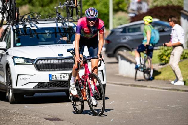MESSEMER JoÃ«lle AmÃ lie: National Championships Road cycling, Rad, Radsport, Strasse 2025 - RR MESSEMER JoÃ«lle AmÃ lie ( GER ) CANYON SRAM ZONDACKYPTO ( CSZ ) - GER Querformat - quer - horizontal - Landscape - Event Veranstaltung: National Championships - Road Cycling - Category Kategorie: Cycling - Road Cycling - Elite Women - Location Ort: Europe Germany - Rheinland Pfalz - Start: Linden - Finish - Linden ( Rheinland Pfalz ) - Discipline: Road Race ( RR ) - National Championships - Distance: 118.8 km - Date Datum: 28.06.2025 Saturday -
