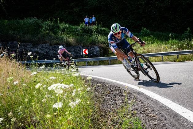 BRÄUTIGAM Messane: National Championships Road cycling, Rad, Radsport, Strasse 2025 - RR BRÄUTIGAM Messane ( GER ) AG INSURANCE - SOUDAL TEAM ( AGS ) - BEL Querformat - quer - horizontal - Landscape - Event Veranstaltung: National Championships - Road Cycling - Category Kategorie: Cycling - Road Cycling - Elite Women - Location Ort: Europe Germany - Rheinland Pfalz - Start: Linden - Finish - Linden ( Rheinland Pfalz ) - Discipline: Road Race ( RR ) - National Championships - Distance: 118.8 km - Date Datum: 28.06.2025 Saturday -