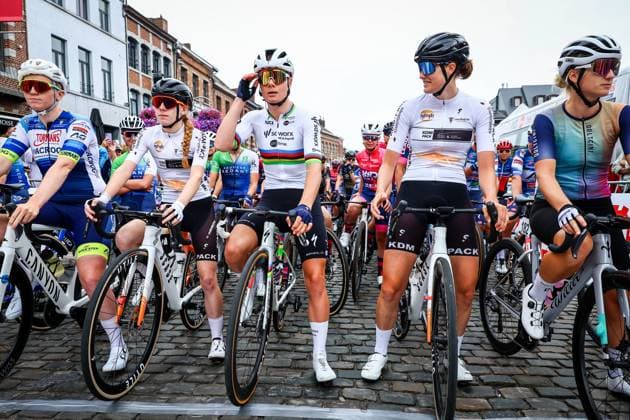 Belgian Lotte Kopecky of SD Worx-Protime pictured before the women s elite road race of the Belgian Cycling Championships, 132,8 km from and to the Grand Place square in Binche on Sunday 29 June 2025. DAVIDxPINTENS  x128047909x