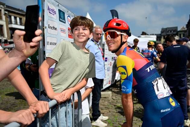 Belgian 2025 National Championship Binche 29 06 2025 BINCHE, BELGIUM - JUNE 29 : Nys Thibau of Lidl - Trek during the Men Elite cycling road race of the Belgian National Championships 2025 an UCI National Championships cycling race of 230 km with start in Binche and finish in Binche on June 29, 2025 in Binche, Belgium, 29 06 2025 ( Motordriver Guy De Vuyst - Binche Belgium  Copyright: xNicoxVereeckenx