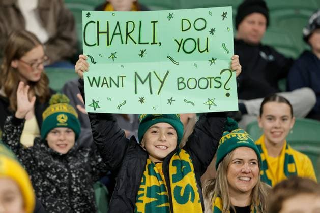 SOCCER AUSTRALIA SLOVENIA, Fans are seen before the Women s friendly international soccer match between Australia and Slovenia at HBF Park in Perth, Sunday, June 29, 2025. ( NO ARCHIVING, EDITORIAL USE ONLY PERTH WESTERN AUSTRALIA AUSTRALIA  Copyright: xRICHARDxWAINWRIGHTx 20250629142431455001