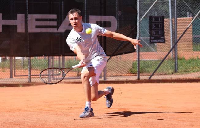 BAU 29.06.2025, Deutschland, Ludwigsburg, Tennis Oberliga TC Oberstenfeld vs. TC Ludwigsburg , Patrick Kienzle (TCO)