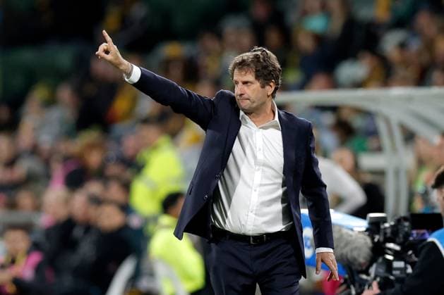 SOCCER AUSTRALIA SLOVENIA, Joe Montemurro, head coach of of Australia is seen during the Women s friendly international soccer match between Australia and Slovenia at HBF Park in Perth, Sunday, June 29, 2025. ( NO ARCHIVING, EDITORIAL USE ONLY PERTH WESTERN AUSTRALIA AUSTRALIA  Copyright: xRICHARDxWAINWRIGHTx 20250629155203846101