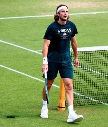 Stefanos Tsitsipas during practice. Wimbledon Tennis Championships, Sunday Practice, The All England Lawn Tennis and Croquet Club, London, UK - 29 Jun 2025London The All England Lawn Tennis and United Kingdom  Copyright: xJamesxMarsh Shutterstockx 15378355ar