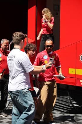 29.06.2025, Red Bull Ring, Spielberg, Formel 1 Großer Preis von Österreich 2025 , im Bild Lewis Hamilton (GBR), Scuderia Ferrari HP bei der Fahrerparade. (Photo by Alessandro Martellotta Hasan Bratic DeFodi Images)