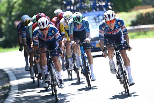 Belgian 2025 National Championship Binche 29 06 2025 BINCHE, BELGIUM - JUNE 29 : Van Wilder Ilan of Soudal Quick-Step, Lampaert Yves of Soudal Quick-Step during the Men Elite cycling road race of the Belgian National Championships 2025 an UCI National Championships cycling race of 230 km with start in Binche and finish in Binche on June 29, 2025 in Binche, Belgium, 29 06 2025 Binche Belgium  Copyright: xNicoxVereeckenx