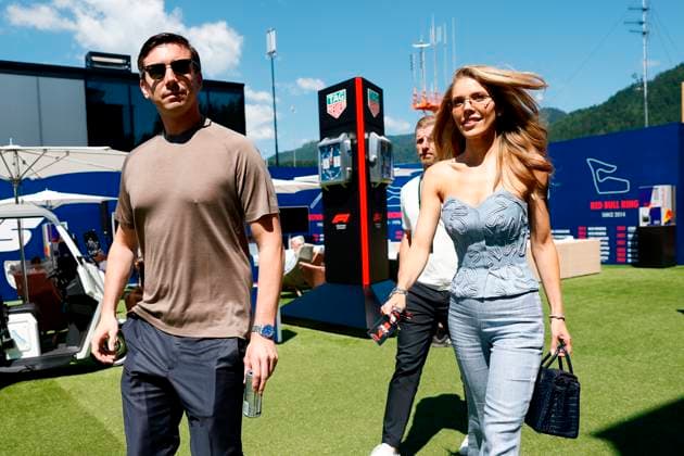29.06.2025, xsvx, Motorsport FIA Formel 1, Grand Prix von Österreich v.l. Mark Mateschitz und Victoria Swarovski (FIA REGULATIONS PROHIBIT ANY USE OF PHOTOGRAPHS as IMAGE SEQUENCES and or QUASI-VIDEO) Zeltweg-Spielberg