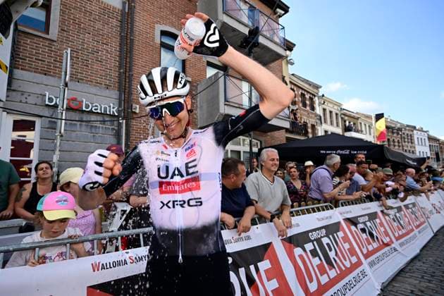 Belgian 2025 National Championship Binche 29 06 2025 BINCHE, BELGIUM - JUNE 29 : Wellens Tim of Uae Team Emirates - Xrg celebrates the victory after the Men Elite cycling road race of the Belgian National Championships 2025 an UCI National Championships cycling race of 230 km with start in Binche and finish in Binche on June 29, 2025 in Binche, Belgium, 29 06 2025 Binche Belgium  Copyright: xNicoxVereeckenx