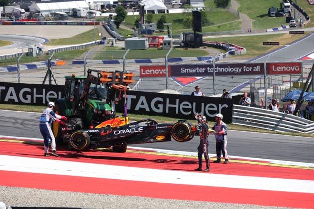 29.06.2025, Red Bull Ring, Spielberg, Formel 1 Großer Preis von Österreich 2025 , im Bild Unfall zwischen Andrea Kimi Antonelli (ITA), Mercedes-AMG Petronas Formula One Team und Max Verstappen (NLD), Oracle Red Bull Racing, beide Fahrer scheiden aus. (Photo by Alessandro Martellotta Hasan Bratic DeFodi Images)