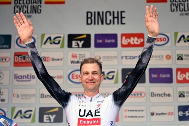 Belgian 2025 National Championship Binche 29 06 2025 BINCHE, BELGIUM - JUNE 29 : Wellens Tim of Uae Team Emirates - Xrg pictured during the podium ceremony of the Men Elite cycling road race of the Belgian National Championships 2025 an UCI National Championships cycling race of 230 km with start in Binche and finish in Binche on June 29, 2025 in Binche, Belgium, 29 06 2025 Binche Belgium  Copyright: xNicoxVereeckenx