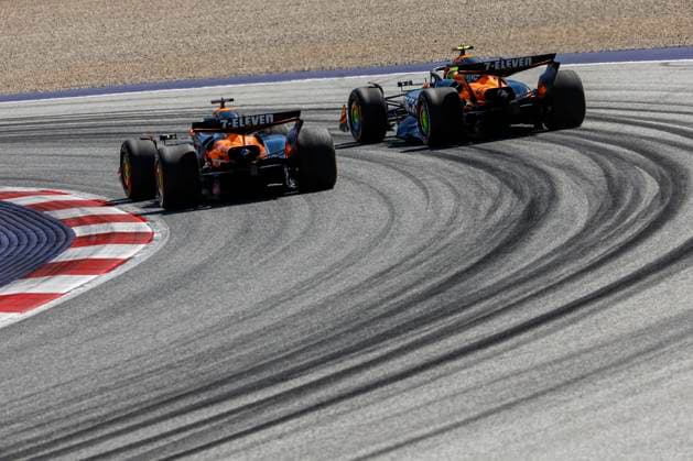 81 Oscar Piastri (AUS, McLaren F1 Team), 4 Lando Norris (GBR, McLaren F1 Team), F1 Grand Prix of Austria at Red Bull Ring on June 29, 2025 in Spielberg, Austria. (Photo by HOCH ZWEI) Spielberg Austria