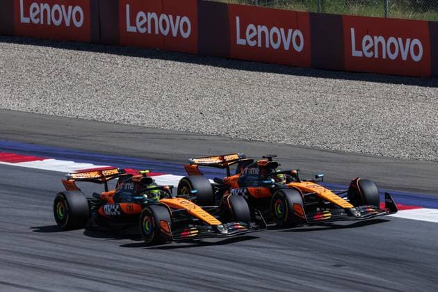4 Lando Norris (GBR, McLaren F1 Team), 81 Oscar Piastri (AUS, McLaren F1 Team), F1 Grand Prix of Austria at Red Bull Ring on June 29, 2025 in Spielberg, Austria. (Photo by HOCH ZWEI) Spielberg Austria
