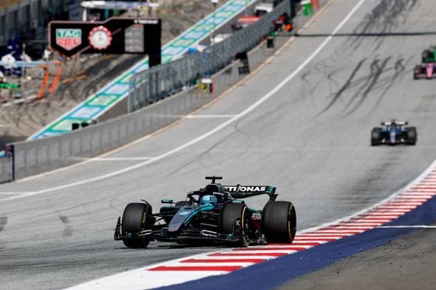 63 George Russell (GBR, Mercedes-AMG Petronas F1 Team), F1 Grand Prix of Austria at Red Bull Ring on June 29, 2025 in Spielberg, Austria. (Photo by HOCH ZWEI) Spielberg Austria