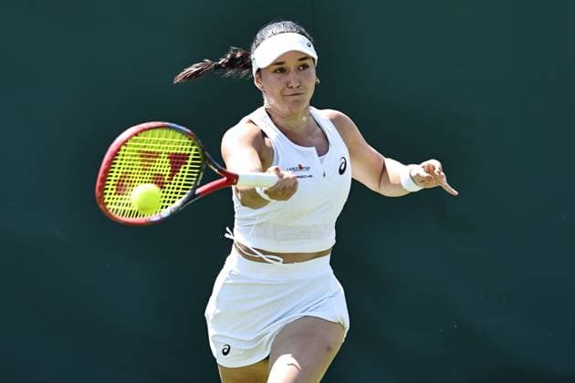 Eva Lys, GER, during first round of 2025 All England Lawn Tennis Championships at Wimbledon, womens singles, London, 30 06 2025; -