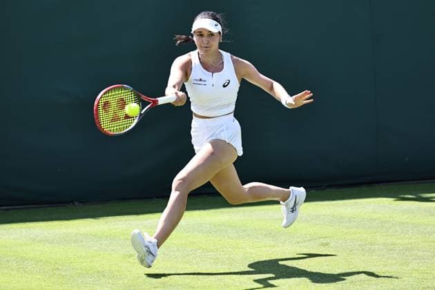 Eva Lys, GER, during first round of 2025 All England Lawn Tennis Championships at Wimbledon, womens singles, London, 30 06 2025; -