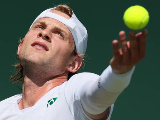 Belgian Zizou Bergs pictured in action during a tennis match against South African Harris, in the first round of the men s singles at the 2025 Wimbledon grand slam tournament, Monday 30 June 2025 at the All England Tennis Club, in South-West London, Britain. BENOITxDOPPAGNE  x128120059x