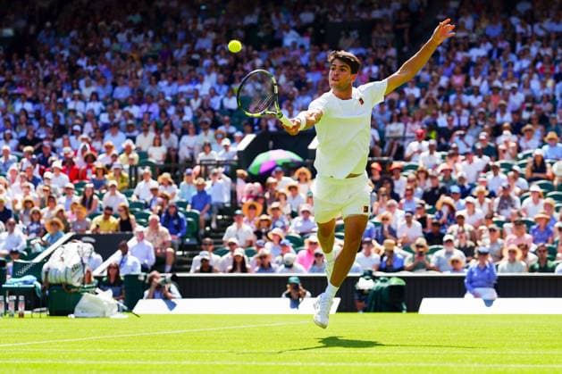 Carlos Alcaraz during his first round match Wimbledon Tennis Championships, Day 1, The All England Lawn Tennis and Croquet Club, London, UK - 30 Jun 2025London The All England Lawn Tennis and United Kingdom  Copyright: xJavierxGarcia Shutterstockx 15378843cz