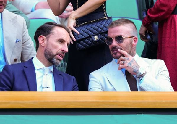 Gareth Southgate and David Beckham watching the action in the Royal Box on Centre Court Wimbledon Tennis Championships, Day 1, The All England Lawn Tennis and Croquet Club, London, UK - 30 Jun 2025London The All England Lawn Tennis and United Kingdom  Copyright: xJavierxGarcia Shutterstockx 15378843et