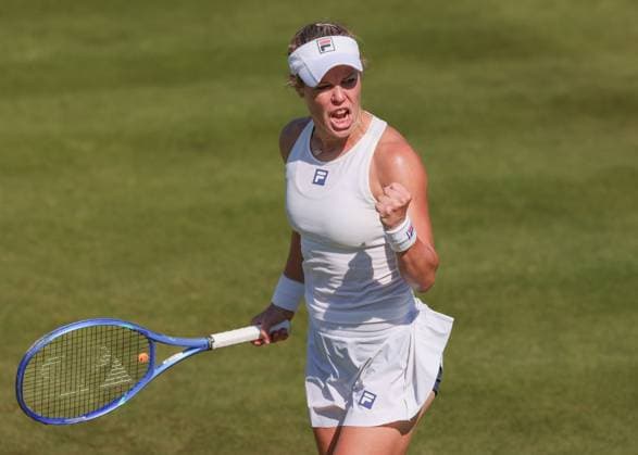 Laura Siegemund macht die Faust und jubelt, Jubel, Freude, Emotion, Damen Einzel, Ladies Singles Tennis - Wimbledon 2025 - Grand Slam ITF ATP, Tennis Herren WTA, Tennis Damen - AELTC - London - - Great Britain - 30 June 2025. Copyright: xJuergenxHasenkopfx