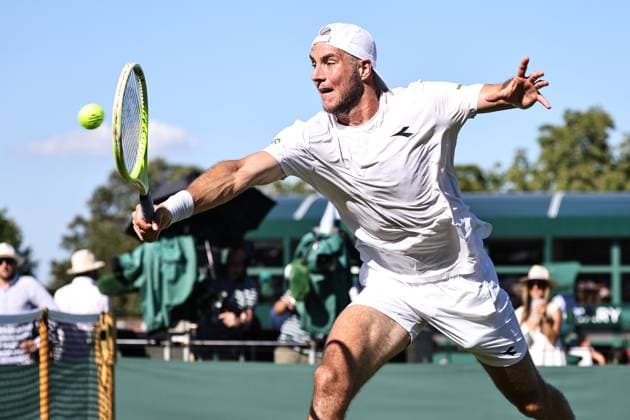 Jan-Lennard Struff, GER, during first round of 2025 All England Lawn Tennis Championships at Wimbledon, mens singles, London, 30 06 2025; -