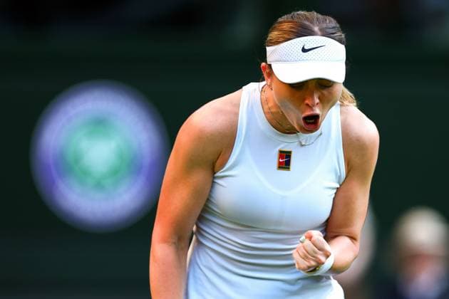 Paula Badosa celebrates during her first round match Wimbledon Tennis Championships, Day 1, The All England Lawn Tennis and Croquet Club, London, UK - 30 Jun 2025London The All England Lawn Tennis and United Kingdom  Copyright: xJamesxMarsh Shutterstockx 15378842gu