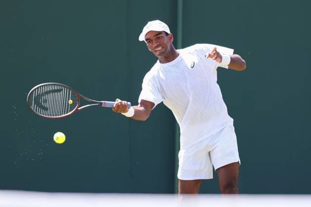 Nishesh Basavareddy USA), Herren Einzel, Men s Singles Tennis - Wimbledon 2025 - Grand Slam ITF ATP, Tennis Herren WTA, Tennis Damen - AELTC - London - - Great Britain - 30 June 2025. Copyright: xJuergenxHasenkopfx