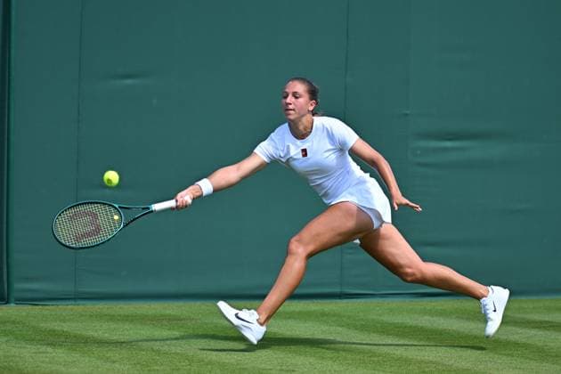 Wimbledon - First Round Diane Parry (FRA) during her first round match at the 2025 Wimbledon Championships at the AELTC in London, GREAT BRITAIN, on June 30, 2025. Photo by Corinne Dubreuil ABACAPRESS.COM London United Kingdom  Copyright: xDubreuilxCorinne ABACAx