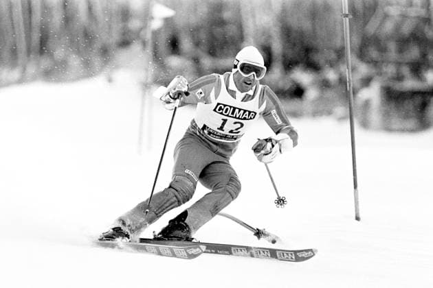 850210 Alpint, VM, slalom: Ingemar Stenmark, Sverige i backen. *** 850210 Alpine, World Championships, slalom Ingemar Stenmark, Sweden on the slopes  Copyright: BILDBYRAN BB850210BB053