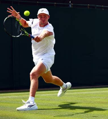 Johannus Monday during his first round match Wimbledon Tennis Championships, Day 2, The All England Lawn Tennis and Croquet Club, London, UK - 01 Jul 2025London The All England Lawn Tennis and United Kingdom  Copyright: xJamesxMarsh Shutterstockx 15380418d