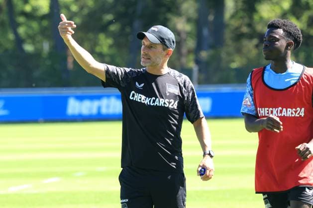 DEU, DFL, 2. FBL Hertha BSC, Training, 01.07.2025, Sportforum, Berlin, DEU, DFL, 2. FBL Hertha BSC, Training, im Bild Cheftrainer Stefan Leitl (Hertha BSC Berlin) DFL - regulations prohibit any use of Photographs as image sequences and or quasi-video